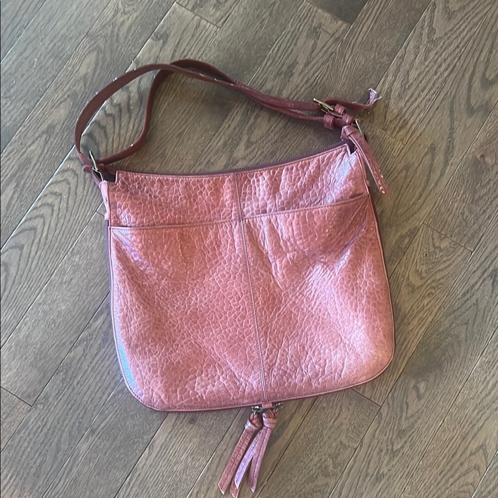 49 SQUARE MILES BROWN LEATHER BOHO EXPANDABLE SLOCHY PURSE BAG